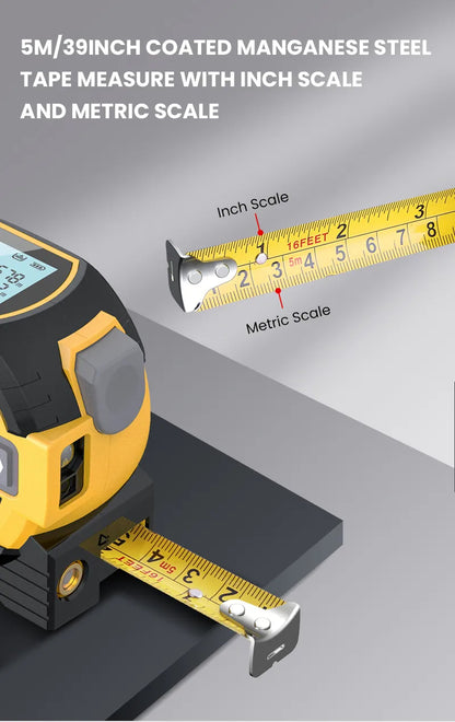 1pc Laser Tape Measure 3 In 1 Digital Tape Measure with High Precision