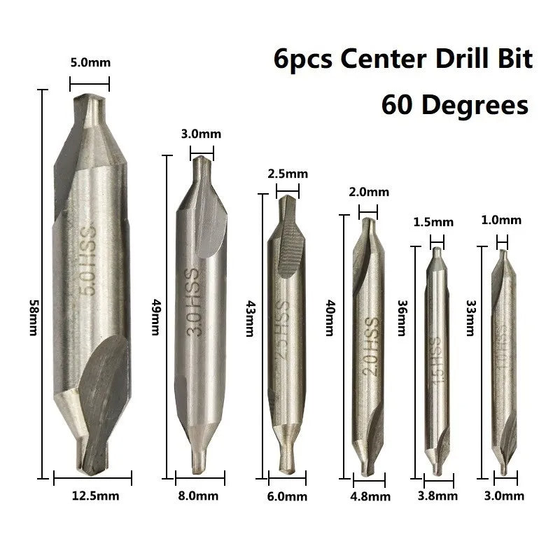 HSS Combined Center Drills 60 Degree Countersinks Angle Bit  Drill Bits