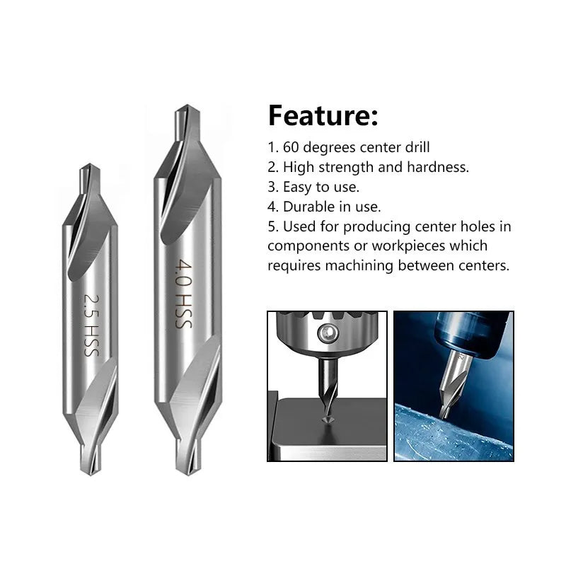 HSS Combined Center Drills 60 Degree Countersinks Angle Bit  Drill Bits