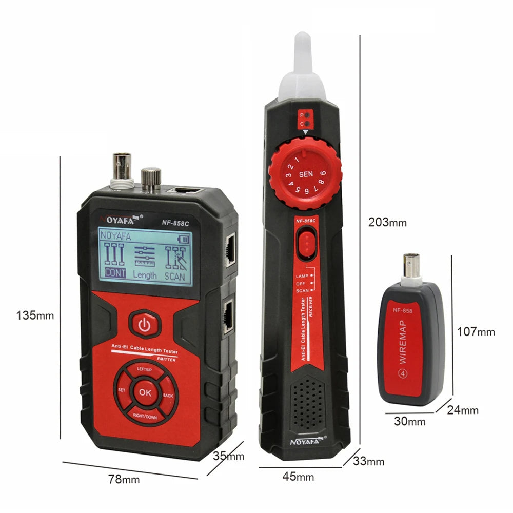 Network Cable Tester Portable Cable Finder Measuring Cable Length and Breakpoints