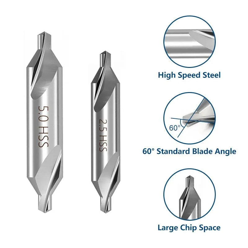 HSS Combined Center Drills 60 Degree Countersinks Angle Bit  Drill Bits