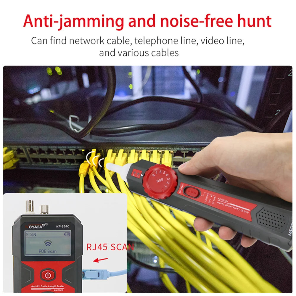 Network Cable Tester Portable Cable Finder Measuring Cable Length and Breakpoints