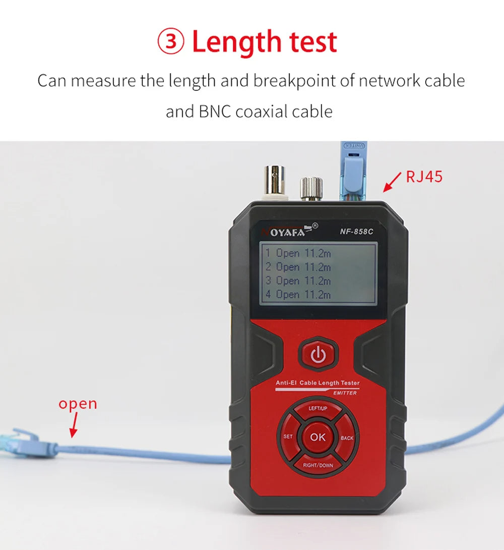 Network Cable Tester Portable Cable Finder Measuring Cable Length and Breakpoints