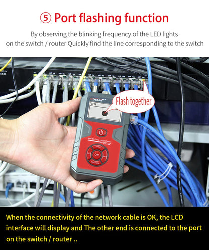 Network Cable Tester Portable Cable Finder Measuring Cable Length and Breakpoints