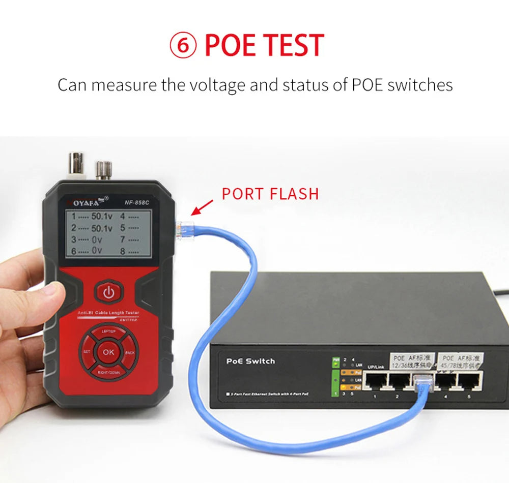 Network Cable Tester Portable Cable Finder Measuring Cable Length and Breakpoints