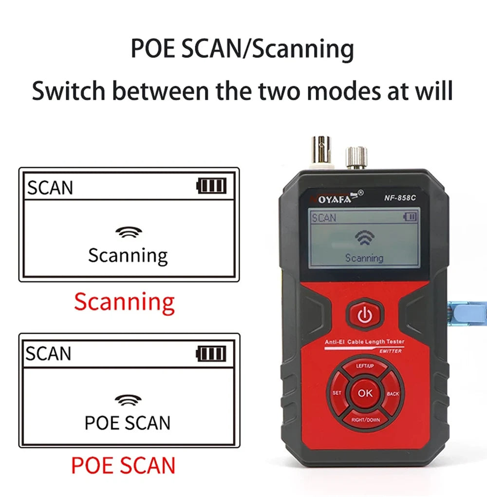 Network Cable Tester Portable Cable Finder Measuring Cable Length and Breakpoints